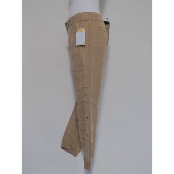 PAM & GELA Tan 100% Tencel Pants With Elastic Cuffs, US Size 4 - Picture 3 of 10